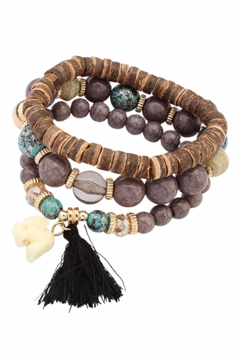 'Shae' Multi-Layer Bohemian Wooden Beads Bracelet (4 Styles) sold by Goodnight Macaroon product image thumbnail 3
