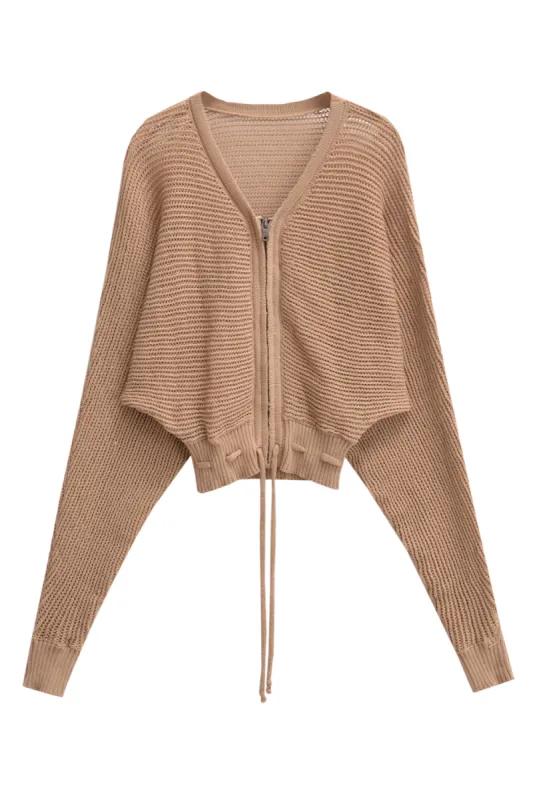 'Georgina' Full-Zipped Cable-Knit Sweater sold by Goodnight Macaroon