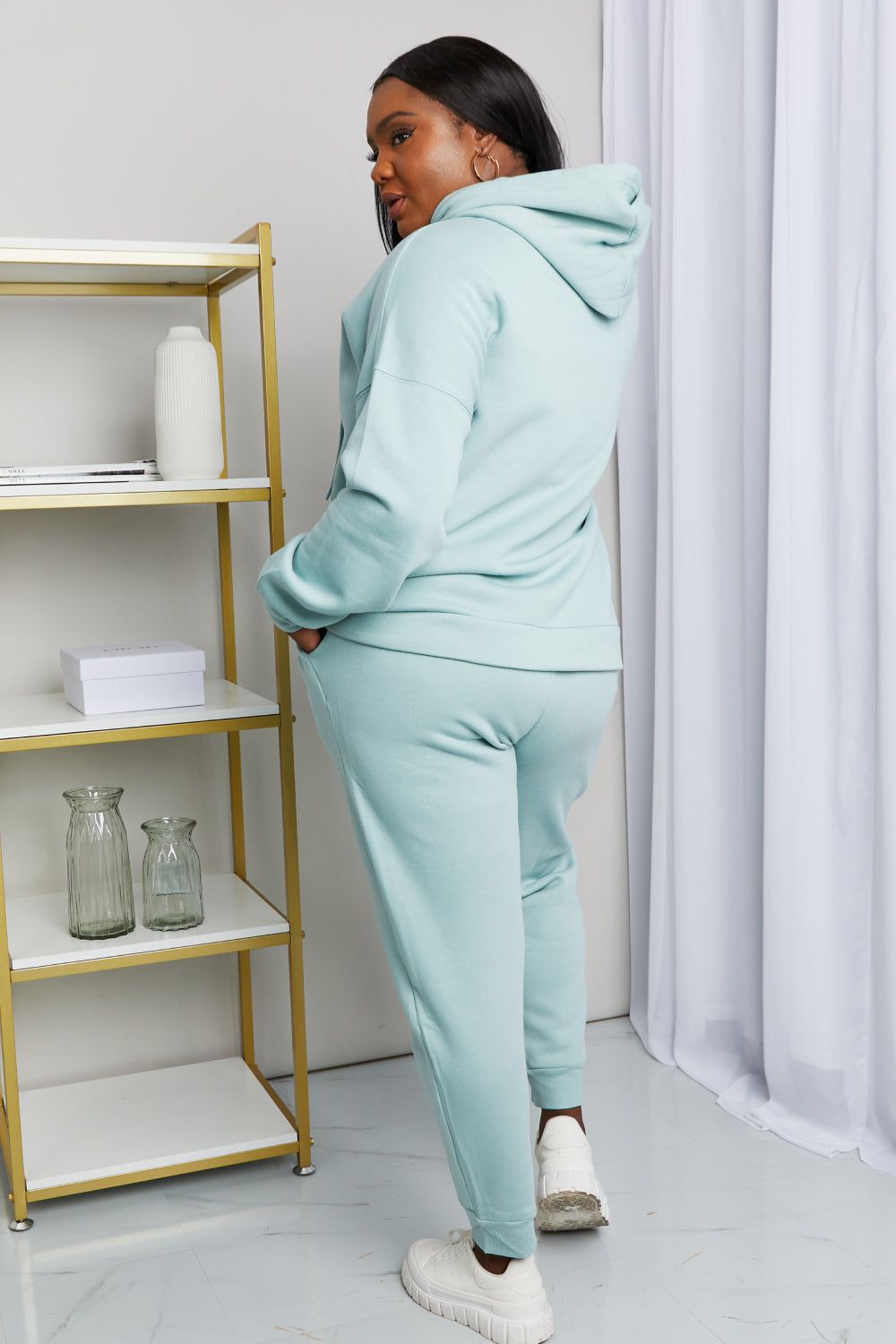 'Adrienne' Full Size Drawstring Drop Shoulder Hoodie and Joggers Set sold by Goodnight Macaroon product image thumbnail 10