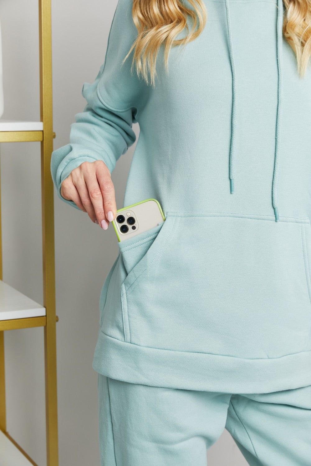 'Adrienne' Full Size Drawstring Drop Shoulder Hoodie and Joggers Set sold by Goodnight Macaroon product image thumbnail 6