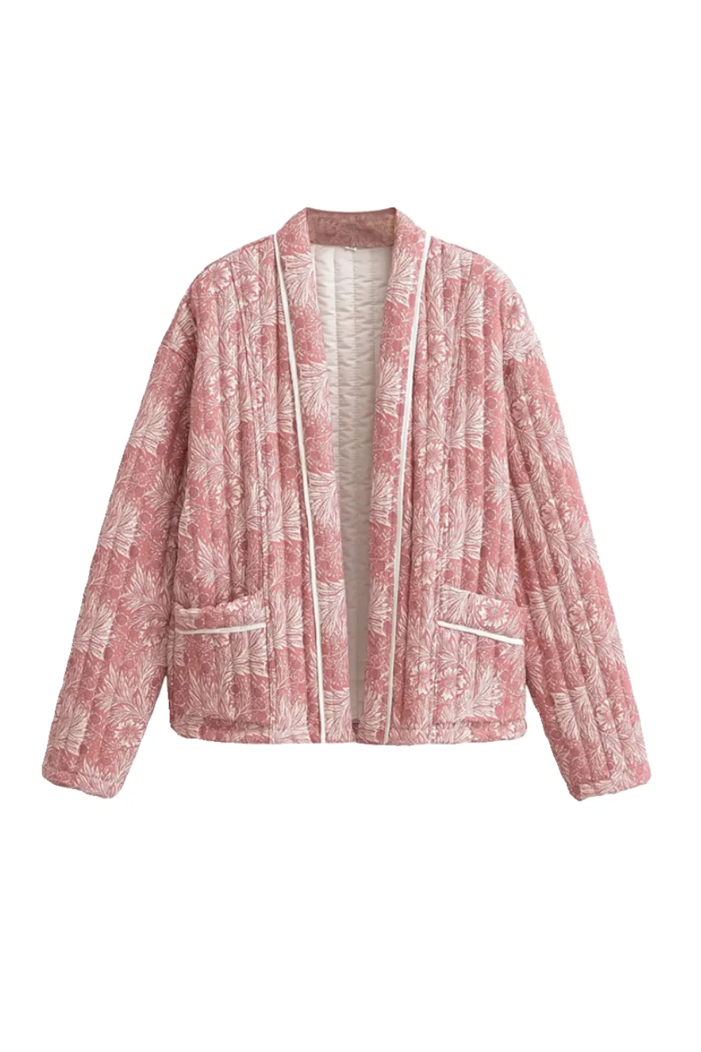 'Kate' Printed Open Front Quilted Jacket sold by Goodnight Macaroon