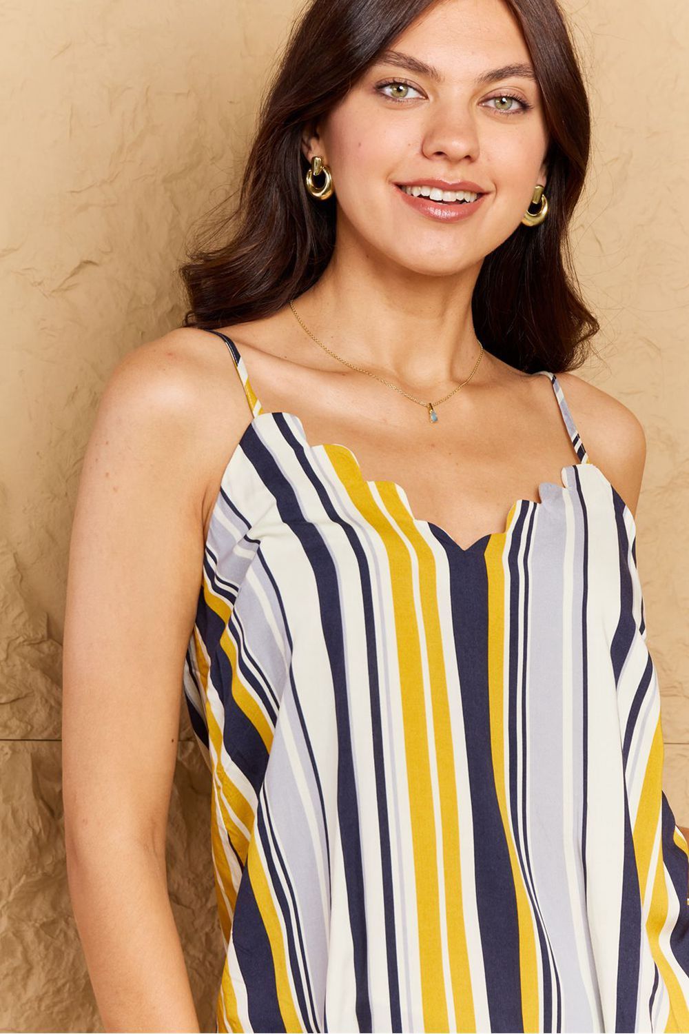 Striped Scalloped Cami sold by Goodnight Macaroon product image thumbnail 5