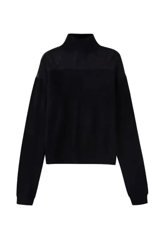 'Wendy' Mock Neck Long Sleeve Knitted Sweater made by Goodnight Macaroon