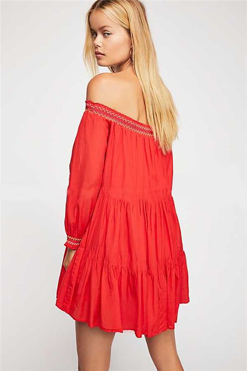 Embroidery Off Shoulder Dress #161795 sold by Goodnight Macaroon product image thumbnail 3