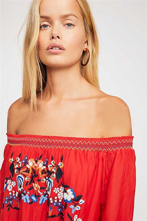 Embroidery Off Shoulder Dress #161795 sold by Goodnight Macaroon product image thumbnail 7