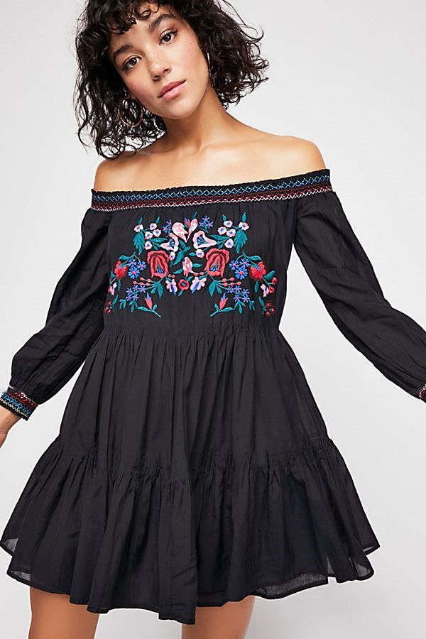 Embroidery Off Shoulder Dress #161795 sold by Goodnight Macaroon product image thumbnail 2