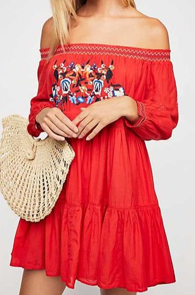 Embroidery Off Shoulder Dress #161795 sold by Goodnight Macaroon product image thumbnail 4
