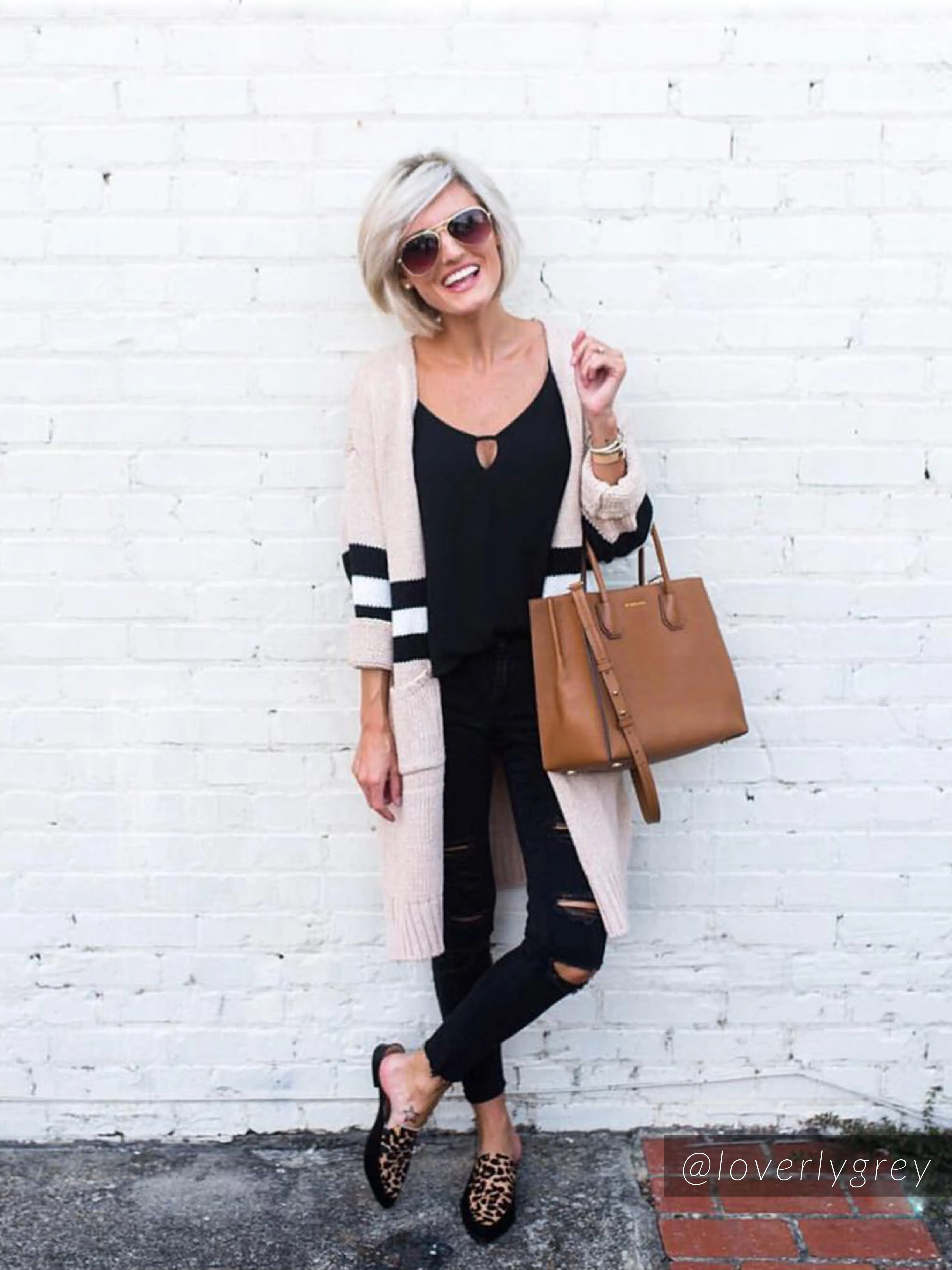 'Estrella' Stripe Colorblock Cardigan sold by Goodnight Macaroon product image thumbnail 3