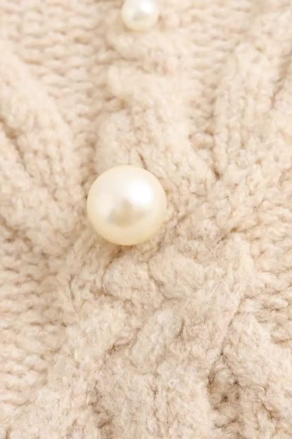 'Honora' Cable-Knit Pearl Embellished Cardigan sold by Goodnight Macaroon product image thumbnail 3