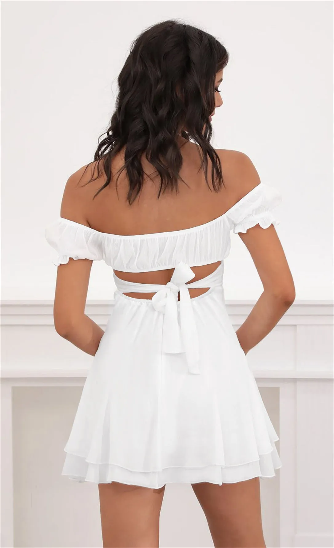 Off Shoulder Cutout Backless Dress #160213 sold by Goodnight Macaroon product image thumbnail 3