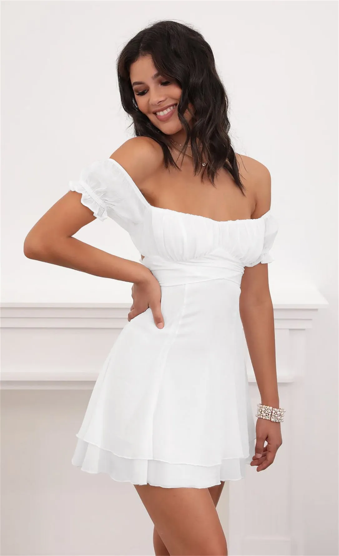 Off Shoulder Cutout Backless Dress #160213 sold by Goodnight Macaroon product image thumbnail 4