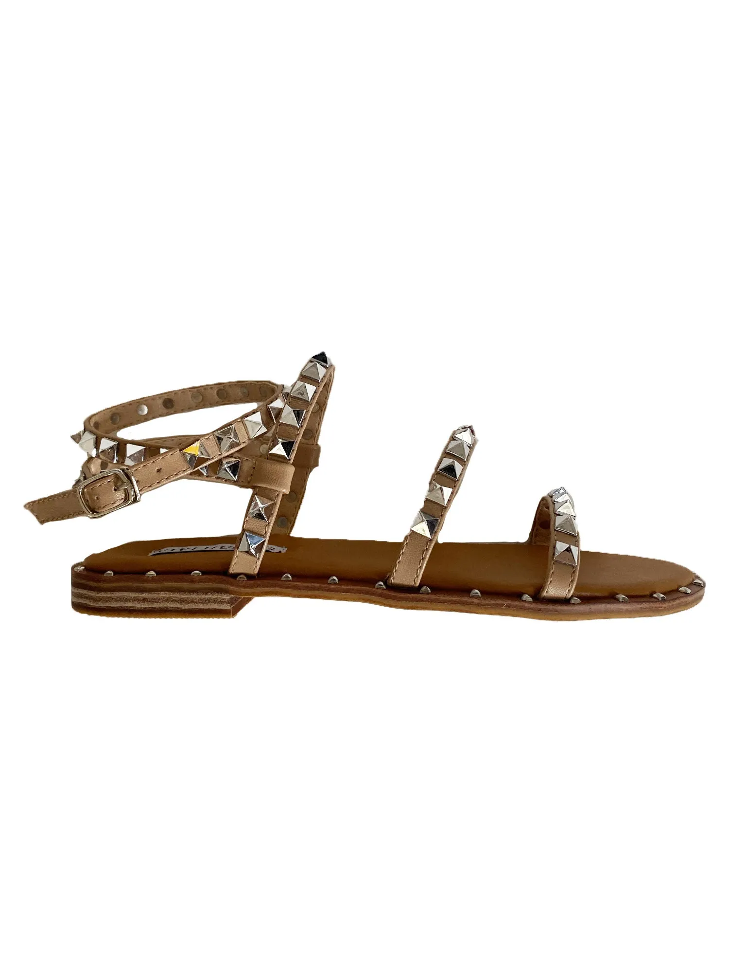 'Hadley' Studded Strap Tan Sandals sold by Goodnight Macaroon product image thumbnail 2