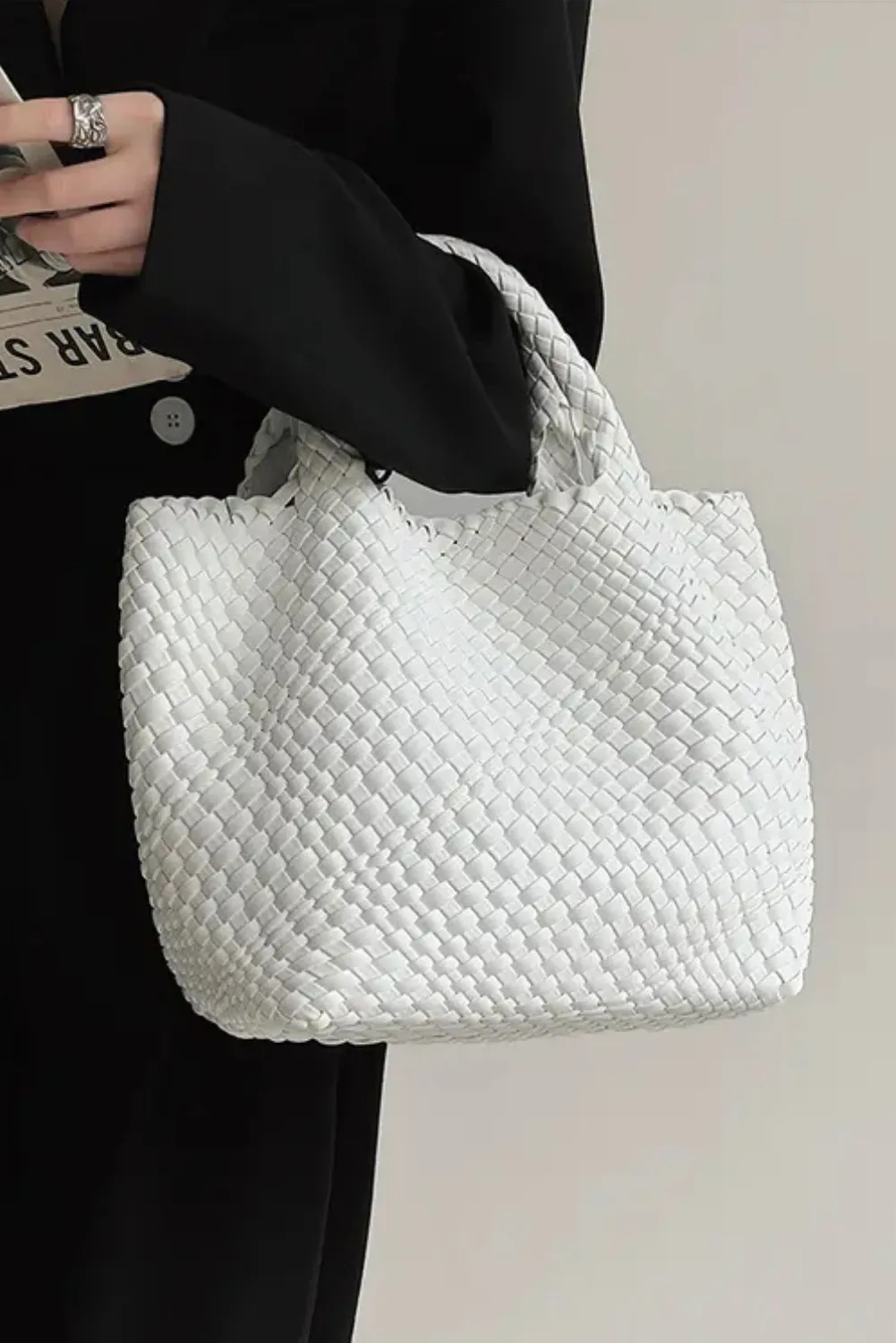 'Scarlet' Weave Tote Bag (6 Colors) sold by Goodnight Macaroon product image thumbnail 5