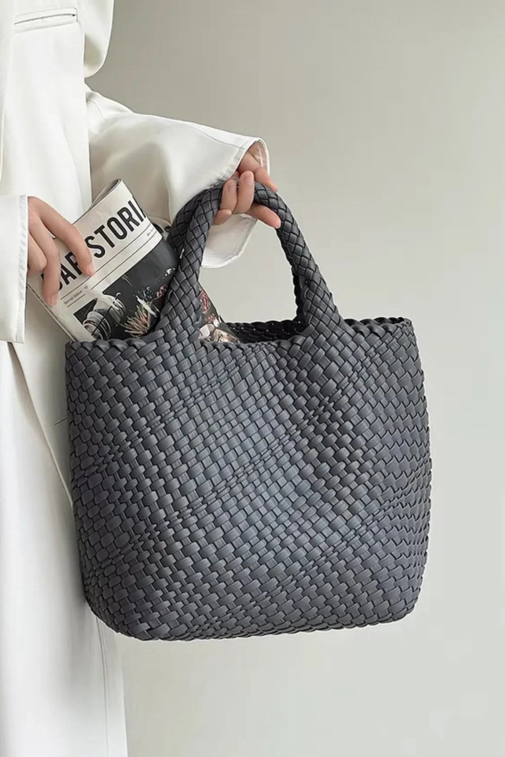 'Scarlet' Weave Tote Bag (6 Colors) sold by Goodnight Macaroon product image thumbnail 4