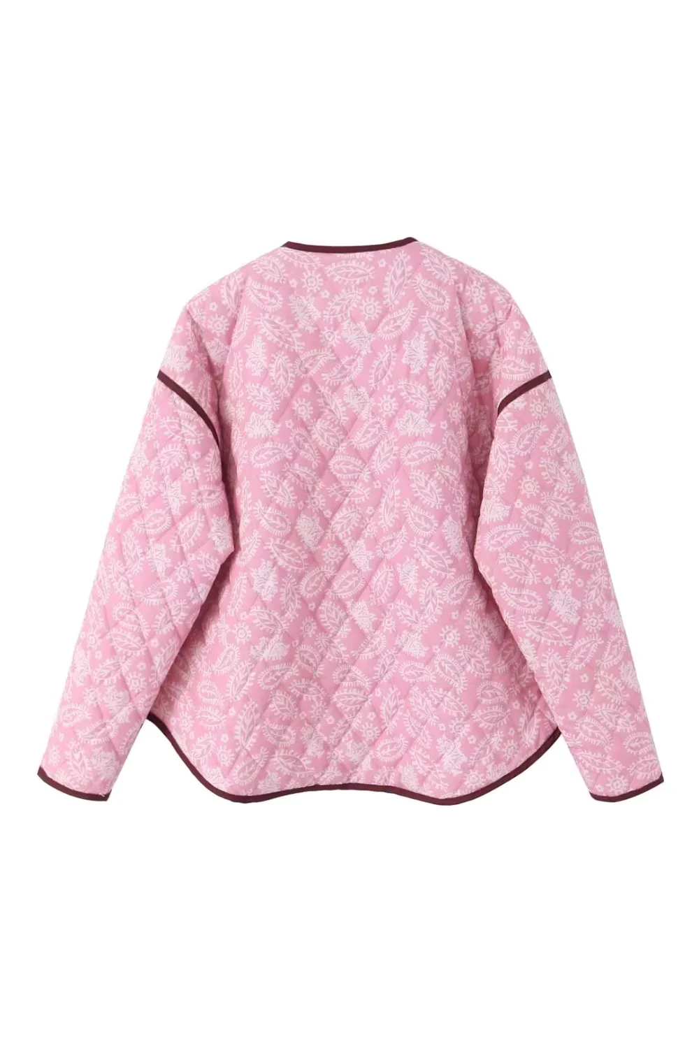 'Wilma' V-Neck Diamond Quilted Printed Jacket sold by Goodnight Macaroon product image thumbnail 2