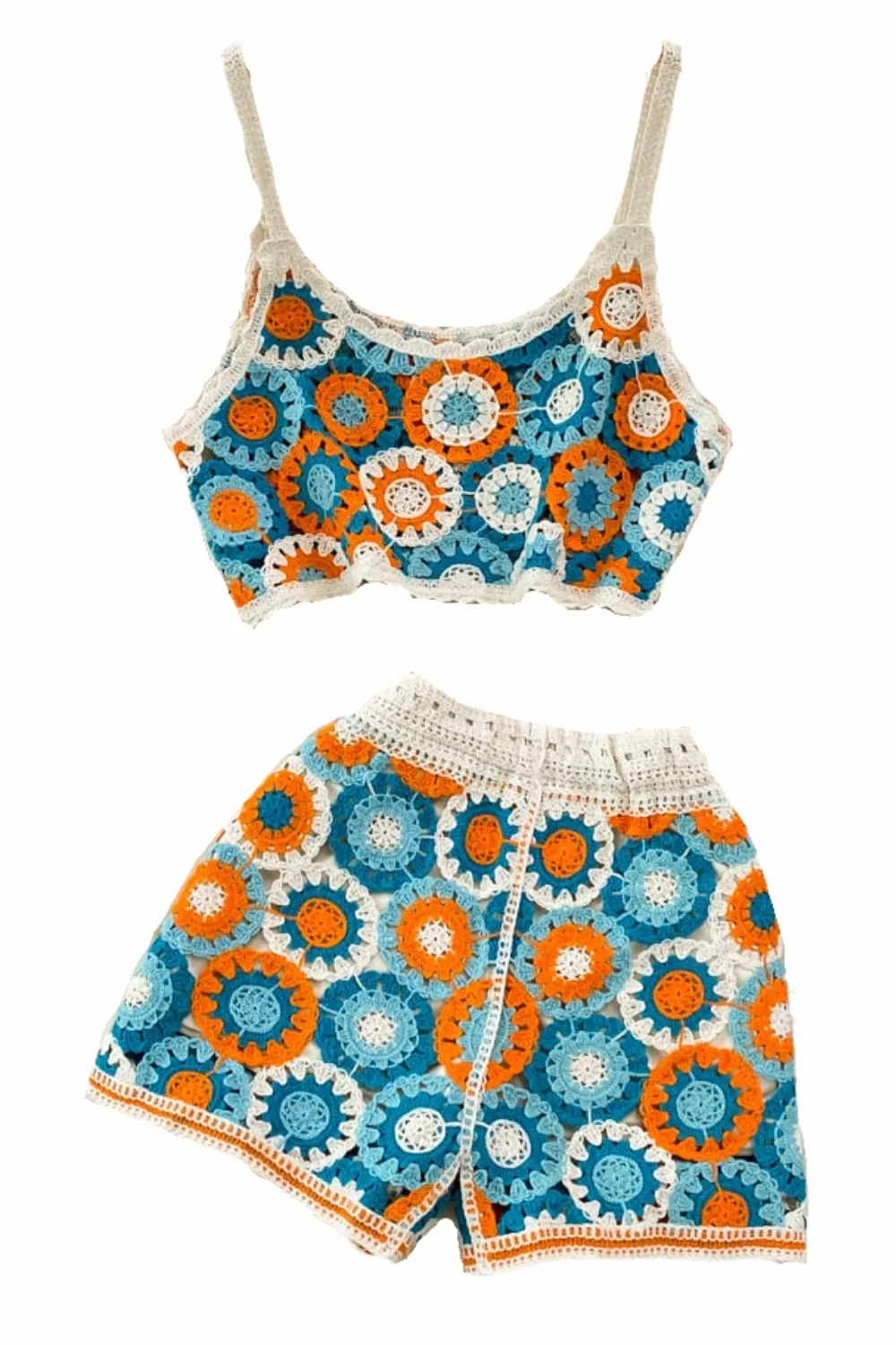 'Valencia' Crochet Crop Top & High Waist Shorts Set (3 Colors) sold by Goodnight Macaroon product image thumbnail 2
