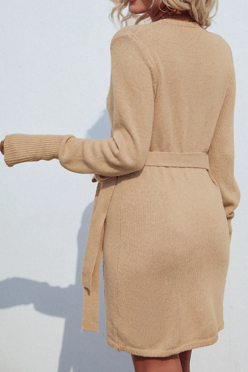 'Elle' Wrap Tied Knitted Dress (3 Colors) sold by Goodnight Macaroon product image thumbnail 4