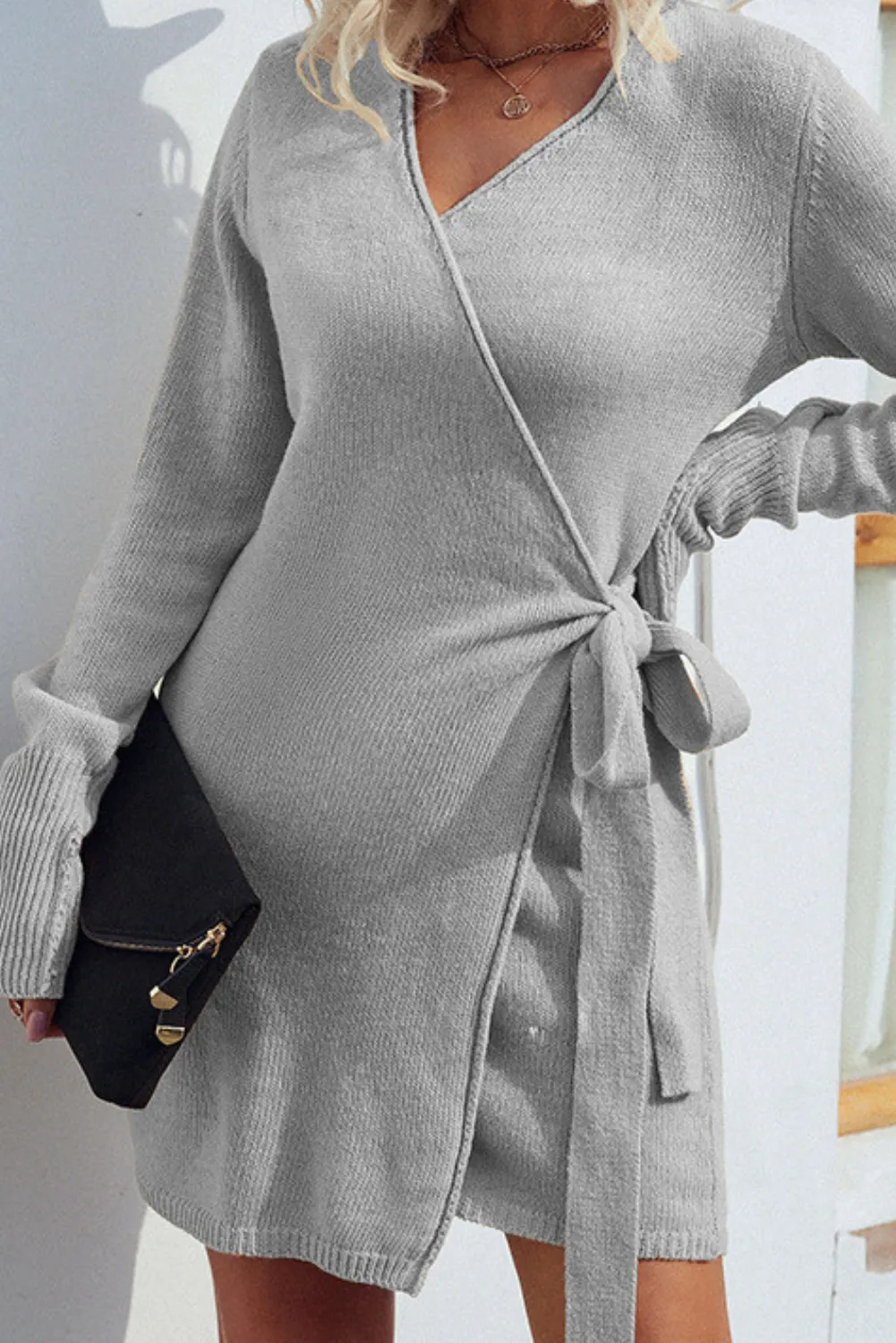 'Elle' Wrap Tied Knitted Dress (3 Colors) sold by Goodnight Macaroon