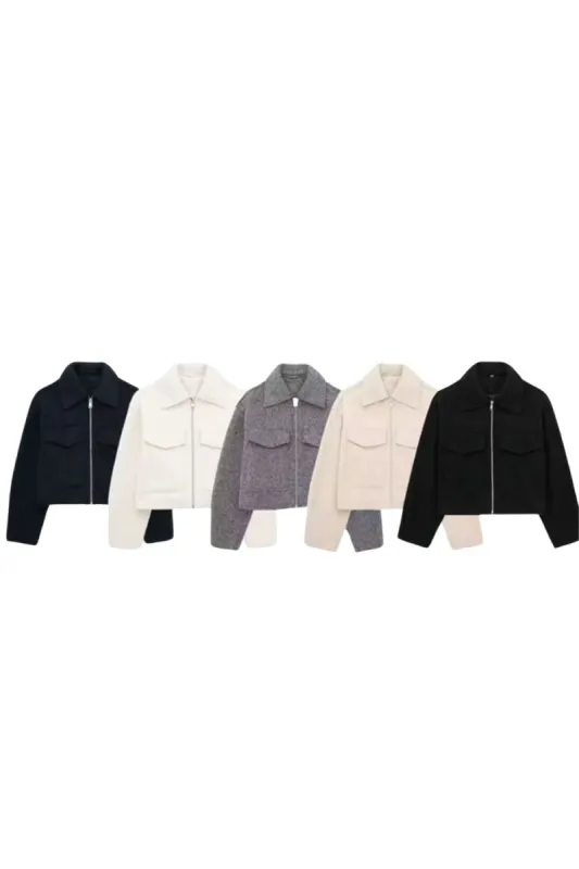 'Harper' Cropped Jacket Coat sold by Goodnight Macaroon