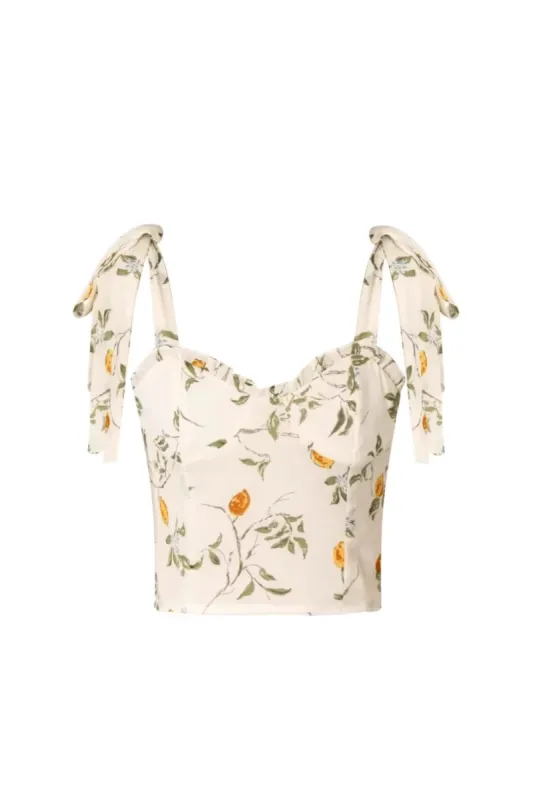 'Mabel' Printed Lace-up Vest made by Goodnight Macaroon