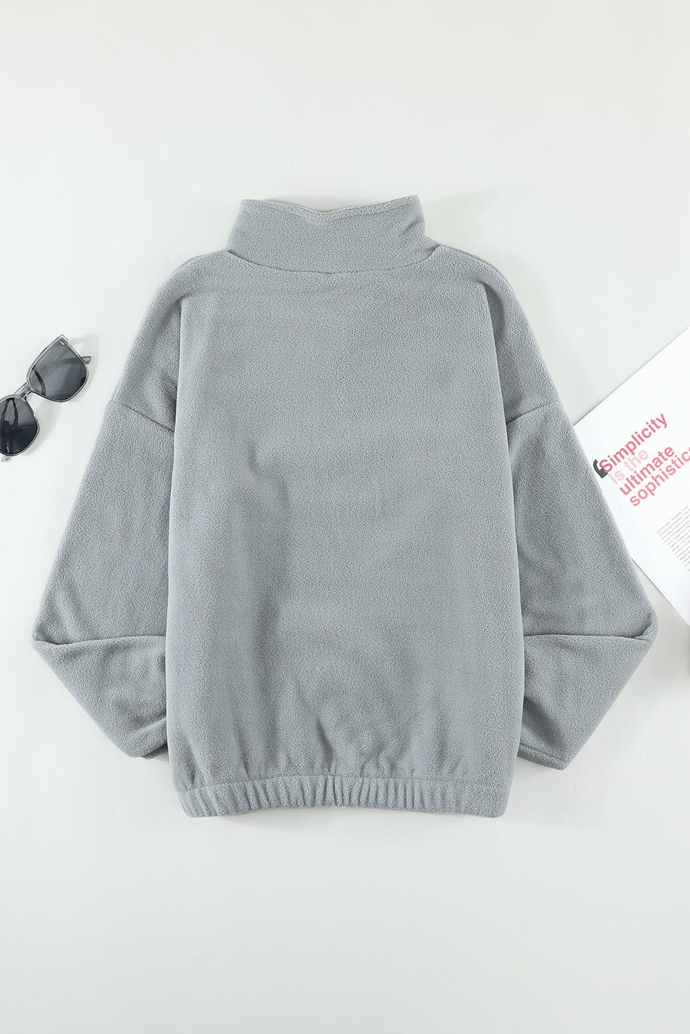 Quarter Zip Fleece Sweatshirt sold by Goodnight Macaroon product image thumbnail 22