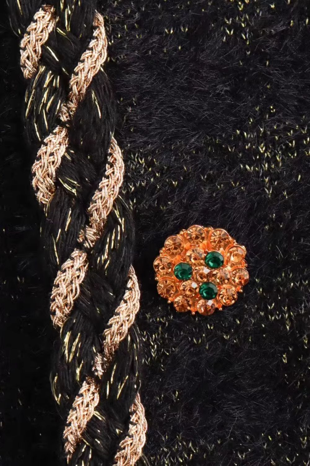 'Zora' Embellished Knitted Plaid Jacket (2 Colors) sold by Goodnight Macaroon product image thumbnail 3