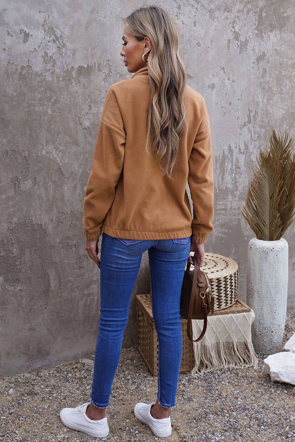 Quarter Zip Fleece Sweatshirt sold by Goodnight Macaroon product image thumbnail 4