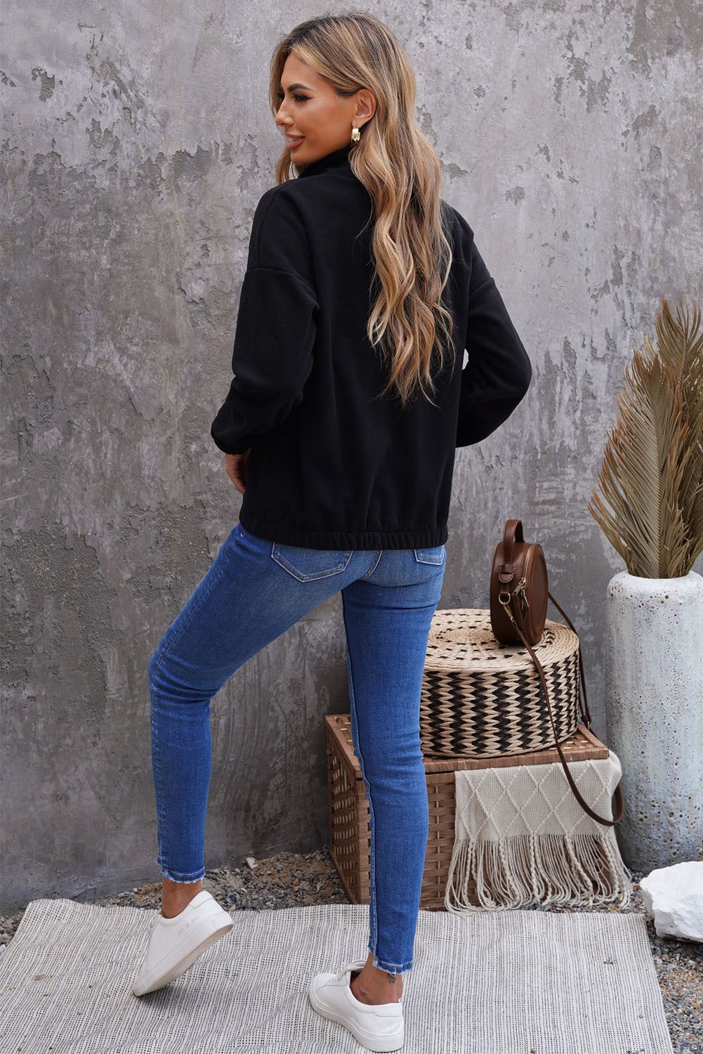 Quarter Zip Fleece Sweatshirt sold by Goodnight Macaroon product image thumbnail 14