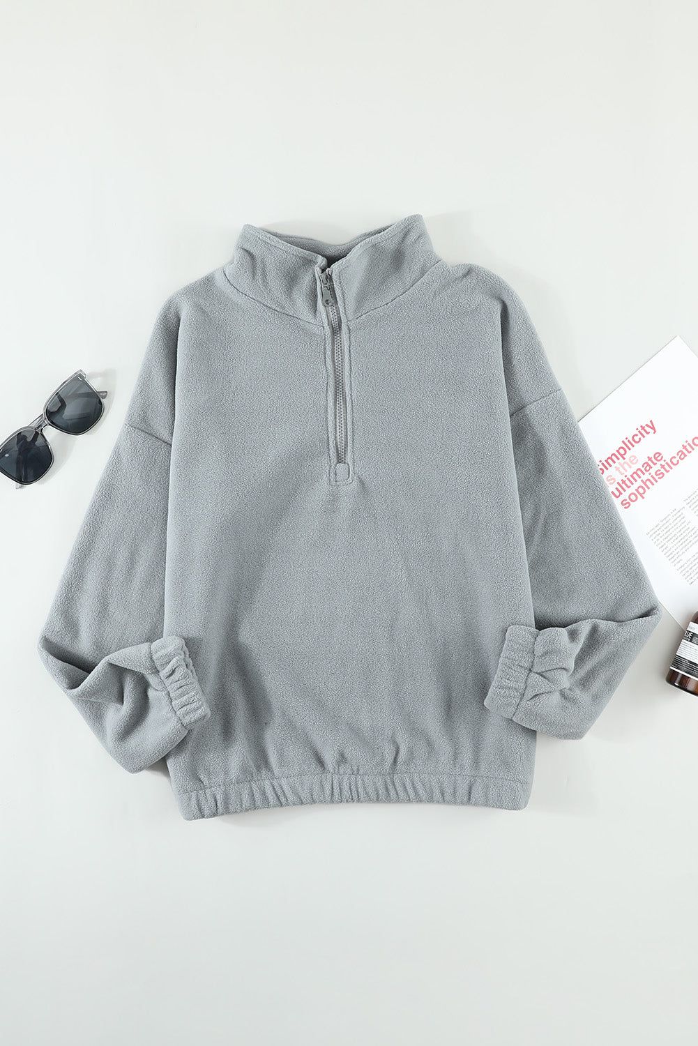 Quarter Zip Fleece Sweatshirt sold by Goodnight Macaroon product image thumbnail 21