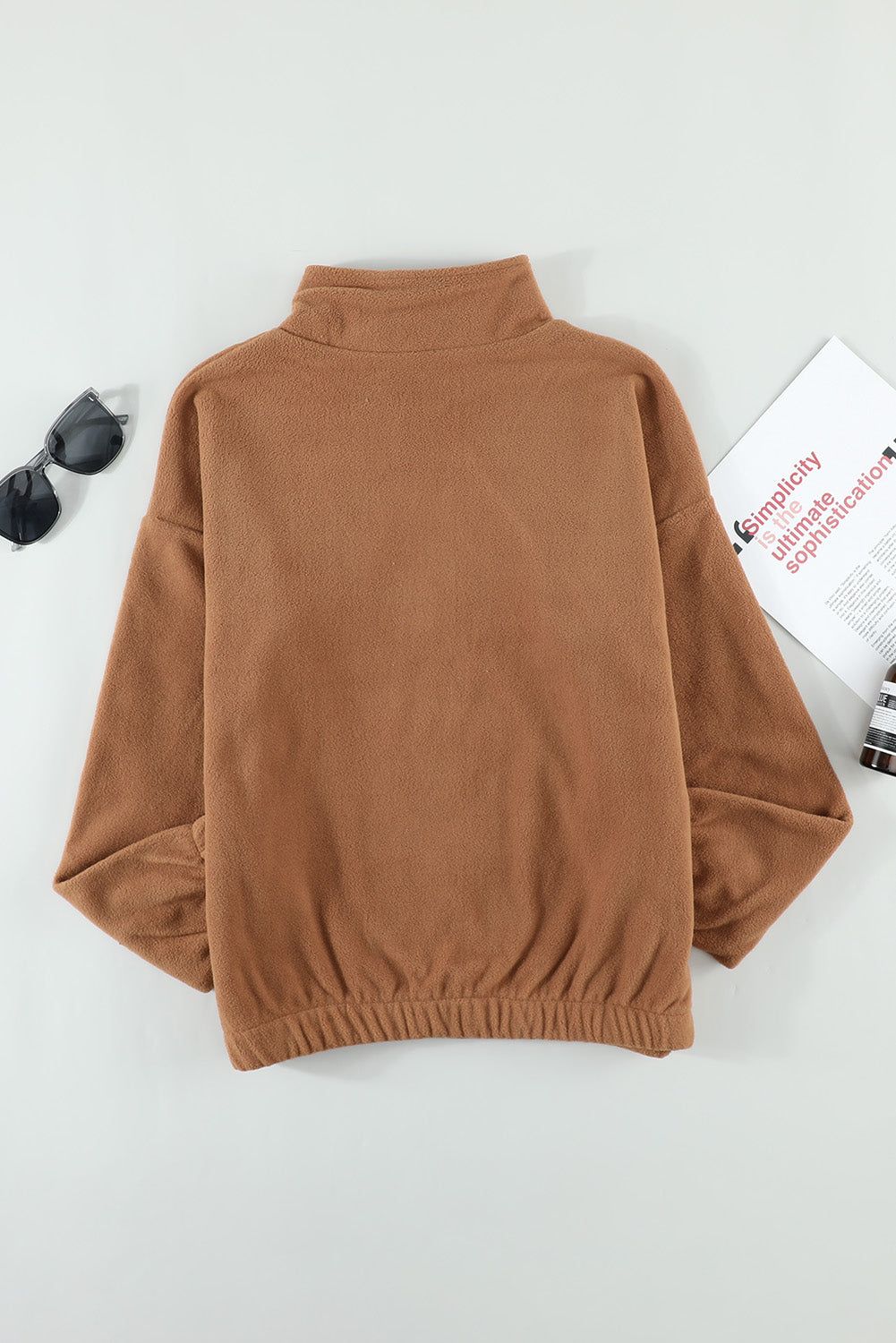 Quarter Zip Fleece Sweatshirt sold by Goodnight Macaroon product image thumbnail 6