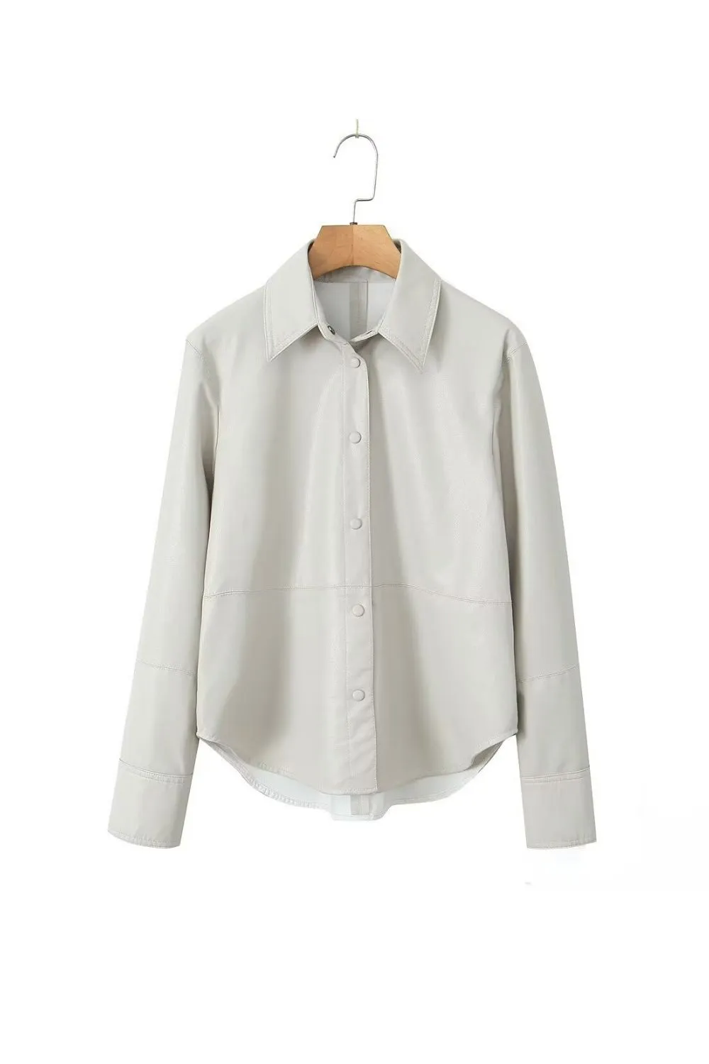'Harriet' Casual Faux Leather Shirt-Style Jacket sold by Goodnight Macaroon