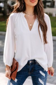 'Celeste' Comfy Casual V-neck Blouse (3 COLORS) sold by Goodnight Macaroon