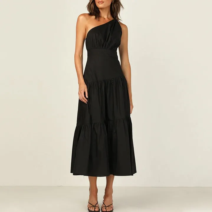 One Shoulder Ruffled Dress #121114 sold by Goodnight Macaroon