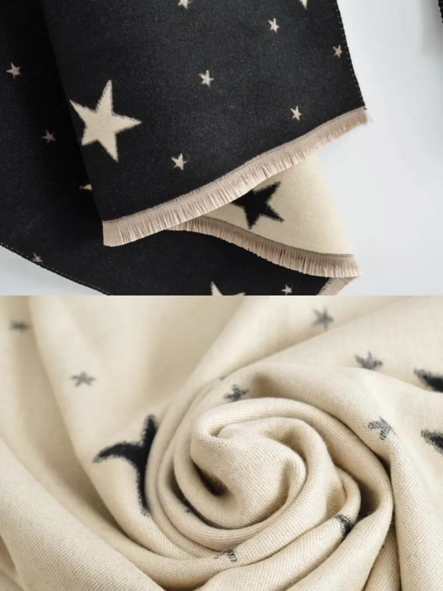 'Belinda' Two-side Tassel Star Pattern Scarf sold by Goodnight Macaroon product image thumbnail 3