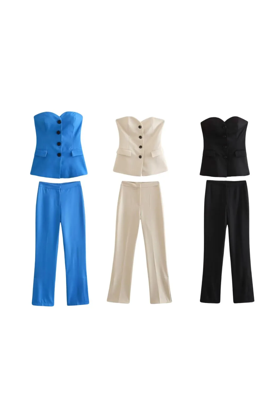 ’Gerda‘ Strapless Top & Split Straight Leg Pants (Sold Separately) sold by Goodnight Macaroon