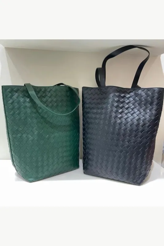 Woven Tote Bag with Pouch by J Place (4 Colors) sold by Goodnight Macaroon
