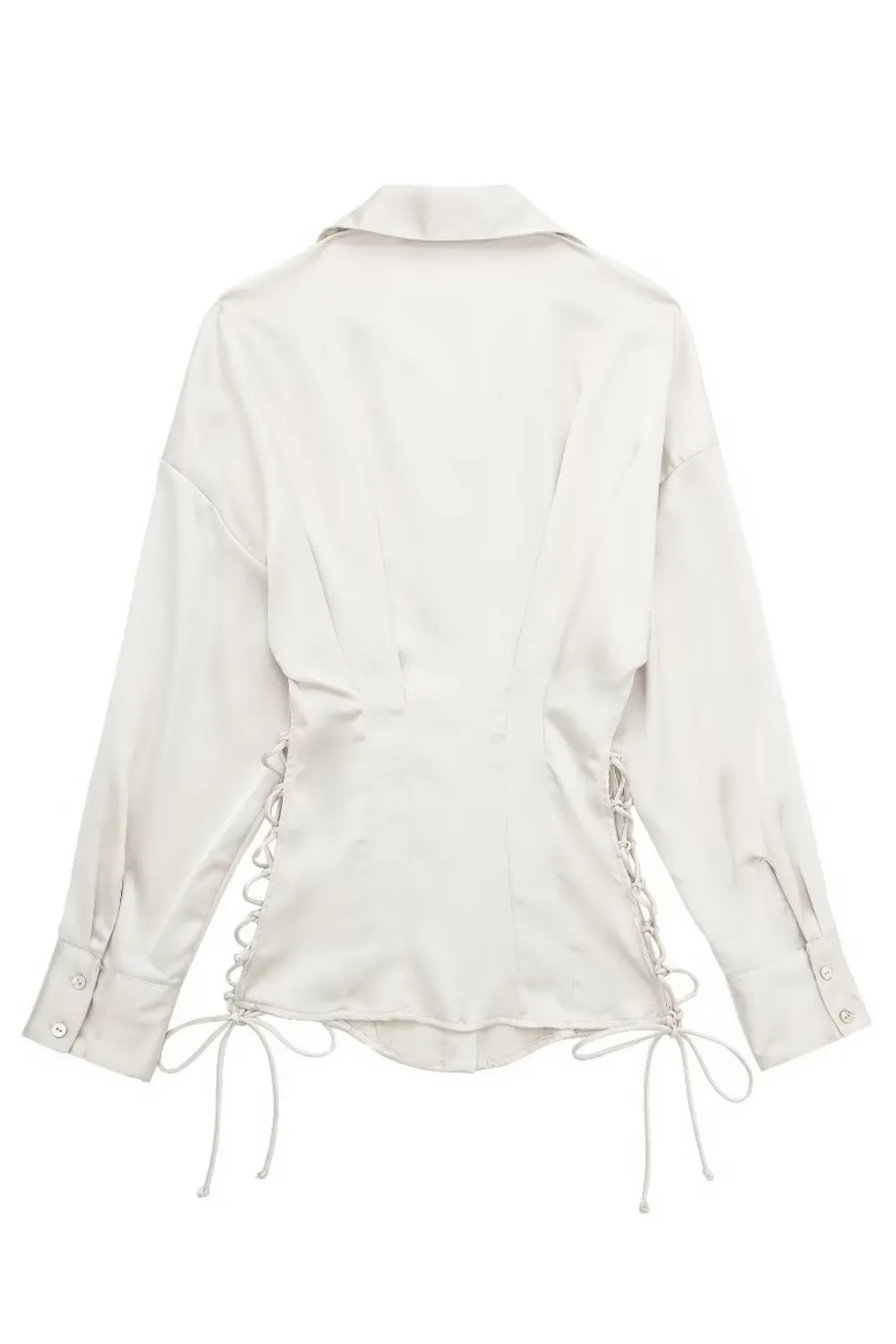 Satin Lace up Shirt #143201 sold by Goodnight Macaroon product image thumbnail 2