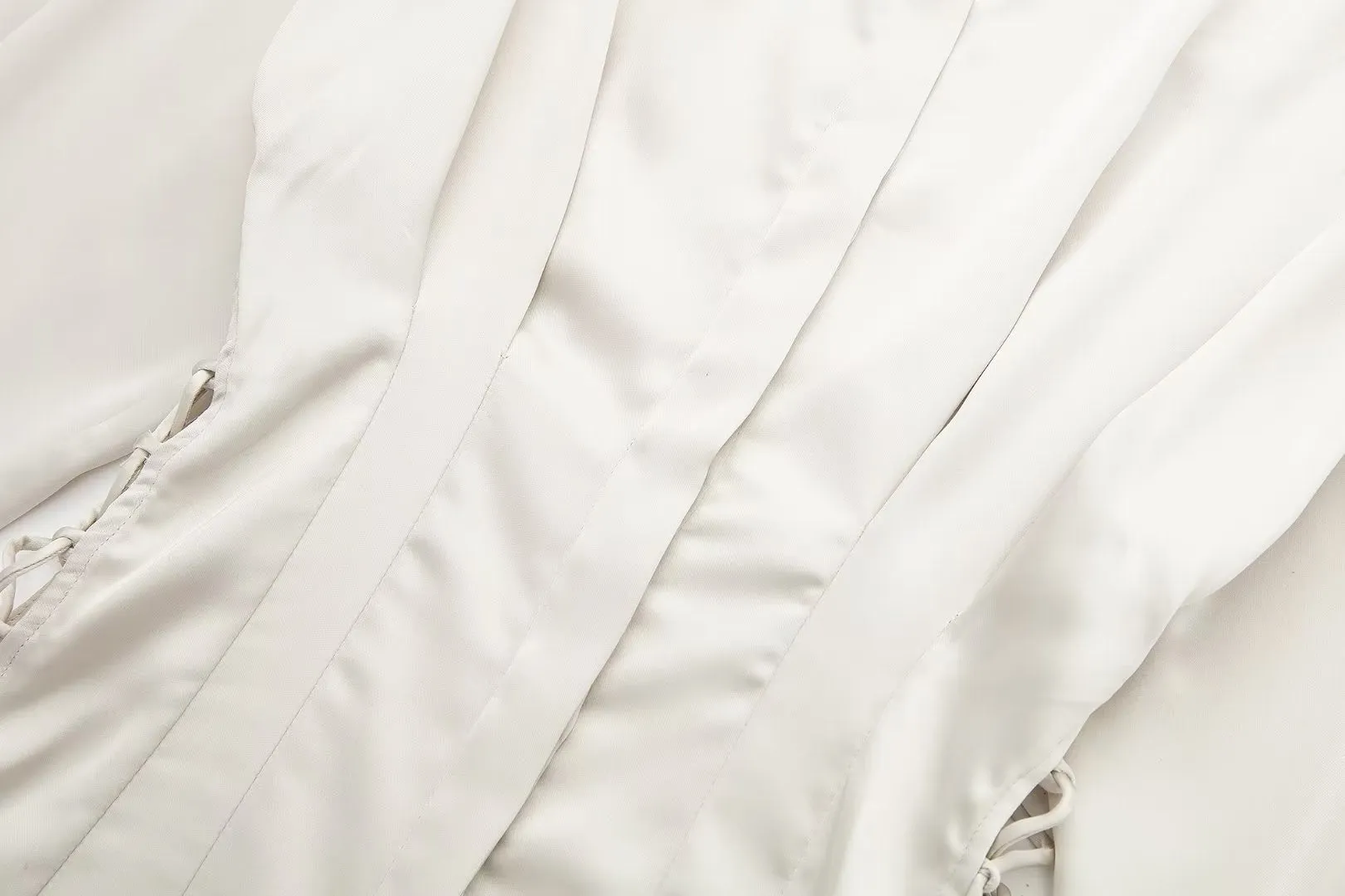 Satin Lace up Shirt #143201 sold by Goodnight Macaroon product image thumbnail 5