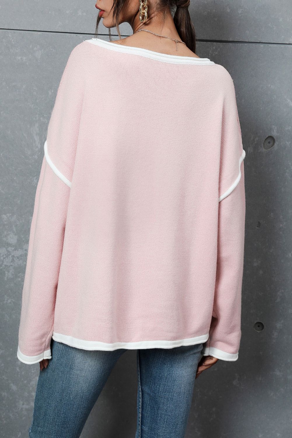 'Eliza' Essential Oversize Knit Sweater (2 Colors) sold by Goodnight Macaroon product image thumbnail 3