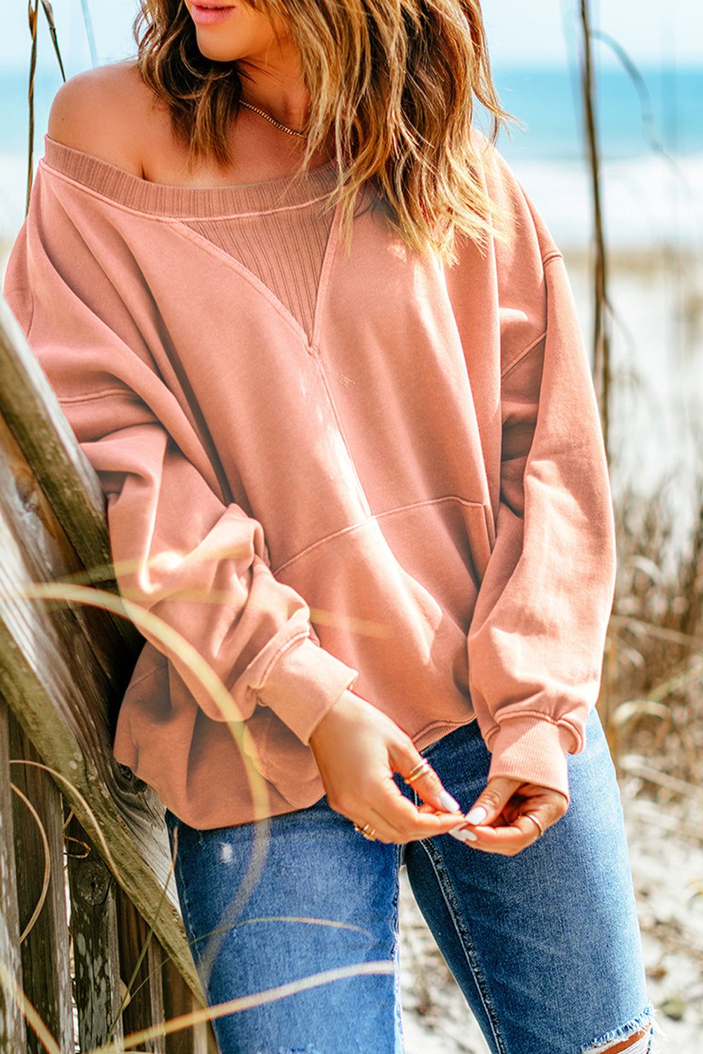 Dropped Shoulder Sweatshirt with Kangaroo Pocket sold by Goodnight Macaroon product image thumbnail 2