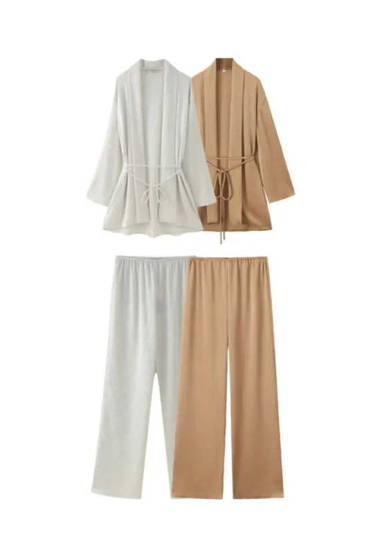 'Alaina' Pleated Outerwear & Pant Set (Sold Separately) sold by Goodnight Macaroon