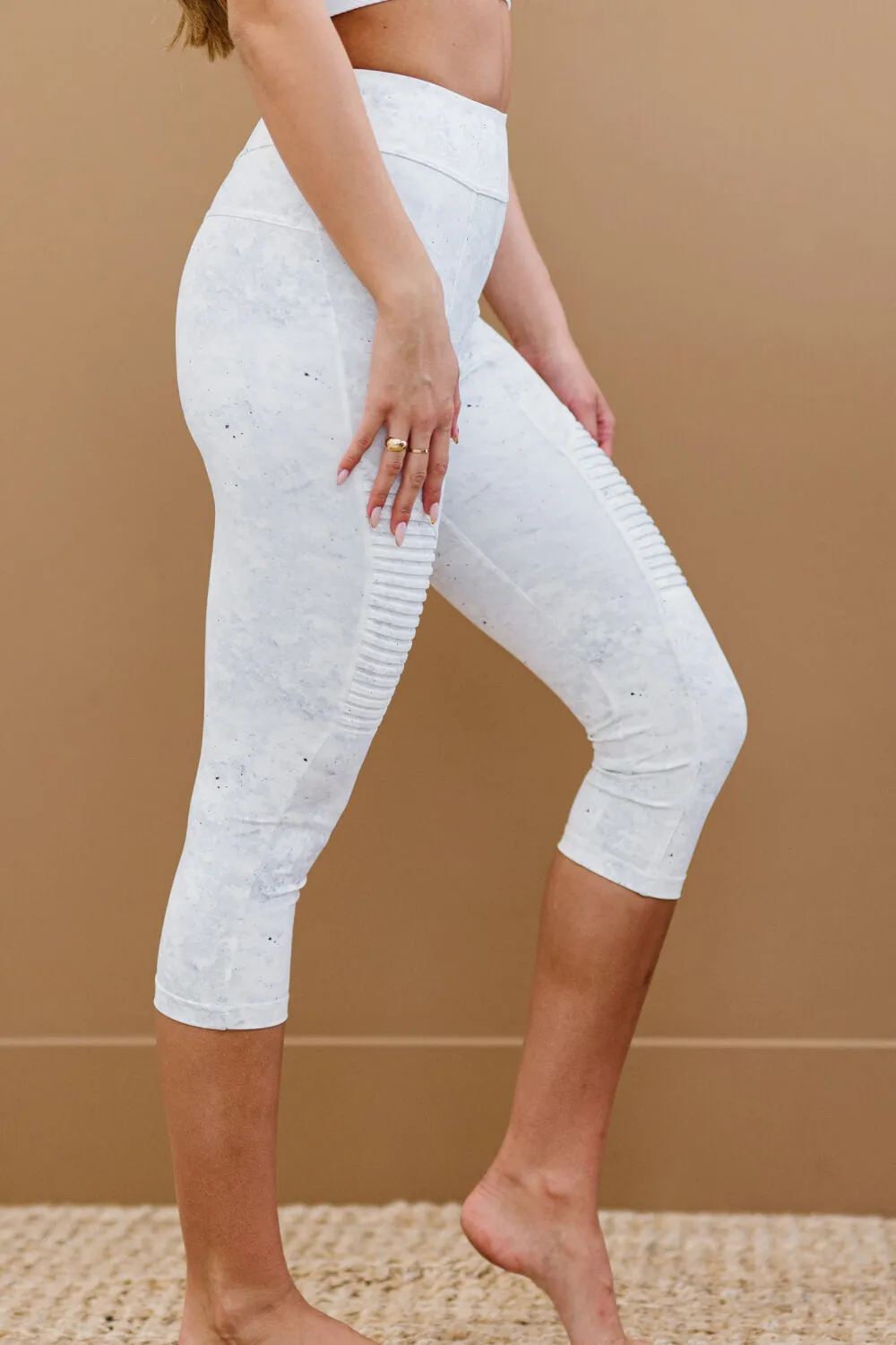 'Birch'' Sweat It Out Marble Print Moto Athletic Leggings sold by Goodnight Macaroon product image thumbnail 4