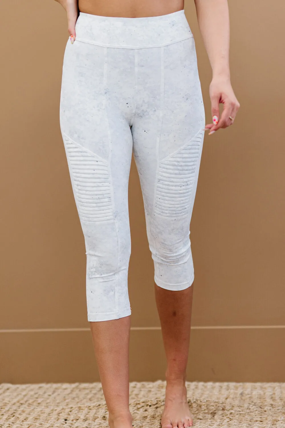 'Birch'' Sweat It Out Marble Print Moto Athletic Leggings sold by Goodnight Macaroon