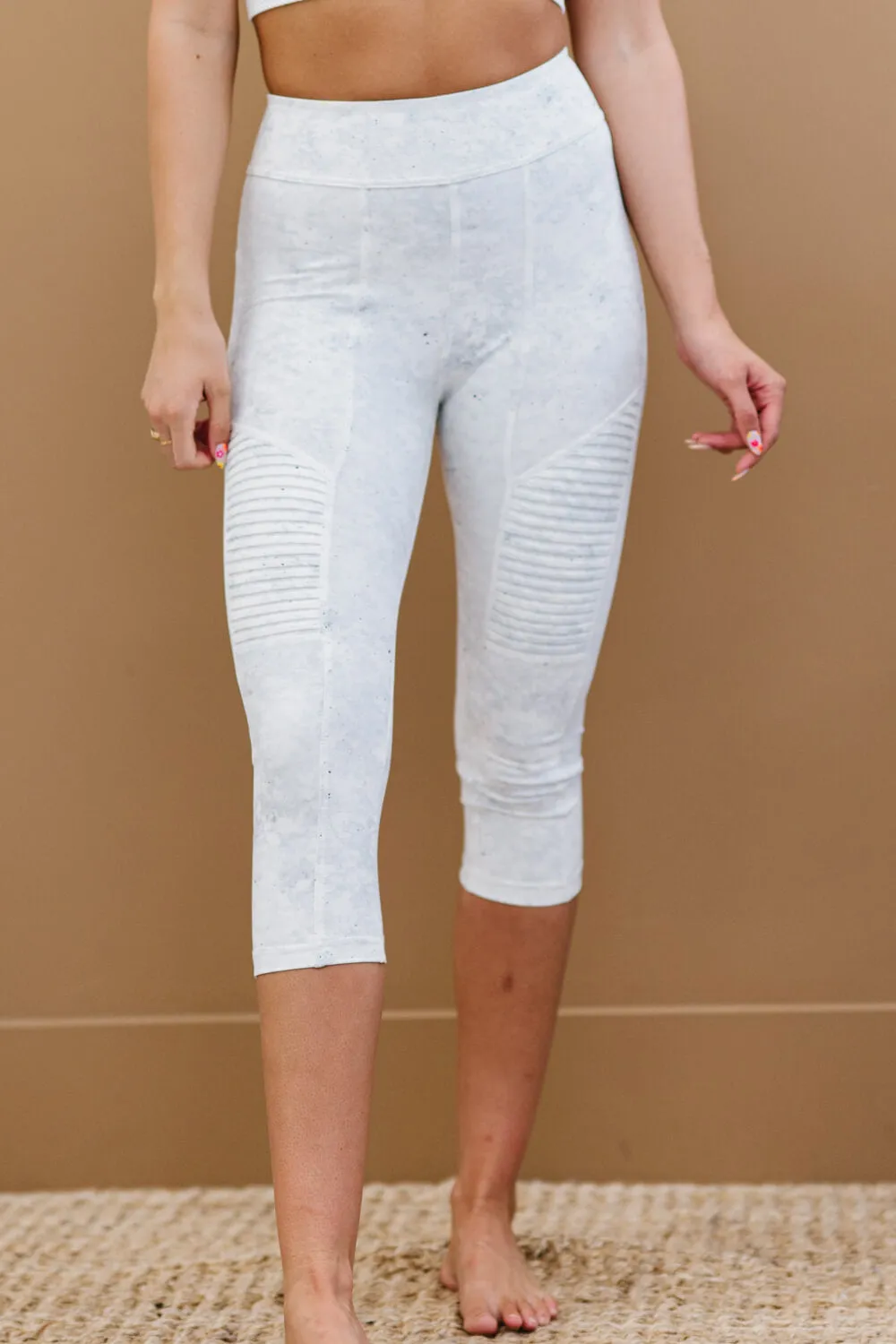 'Birch'' Sweat It Out Marble Print Moto Athletic Leggings sold by Goodnight Macaroon product image thumbnail 2