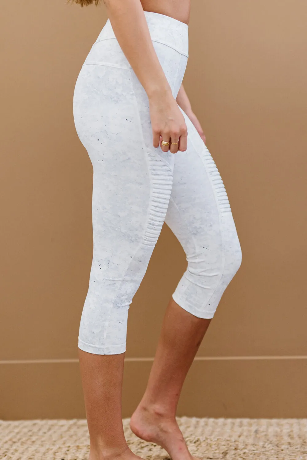 'Birch'' Sweat It Out Marble Print Moto Athletic Leggings sold by Goodnight Macaroon product image thumbnail 3