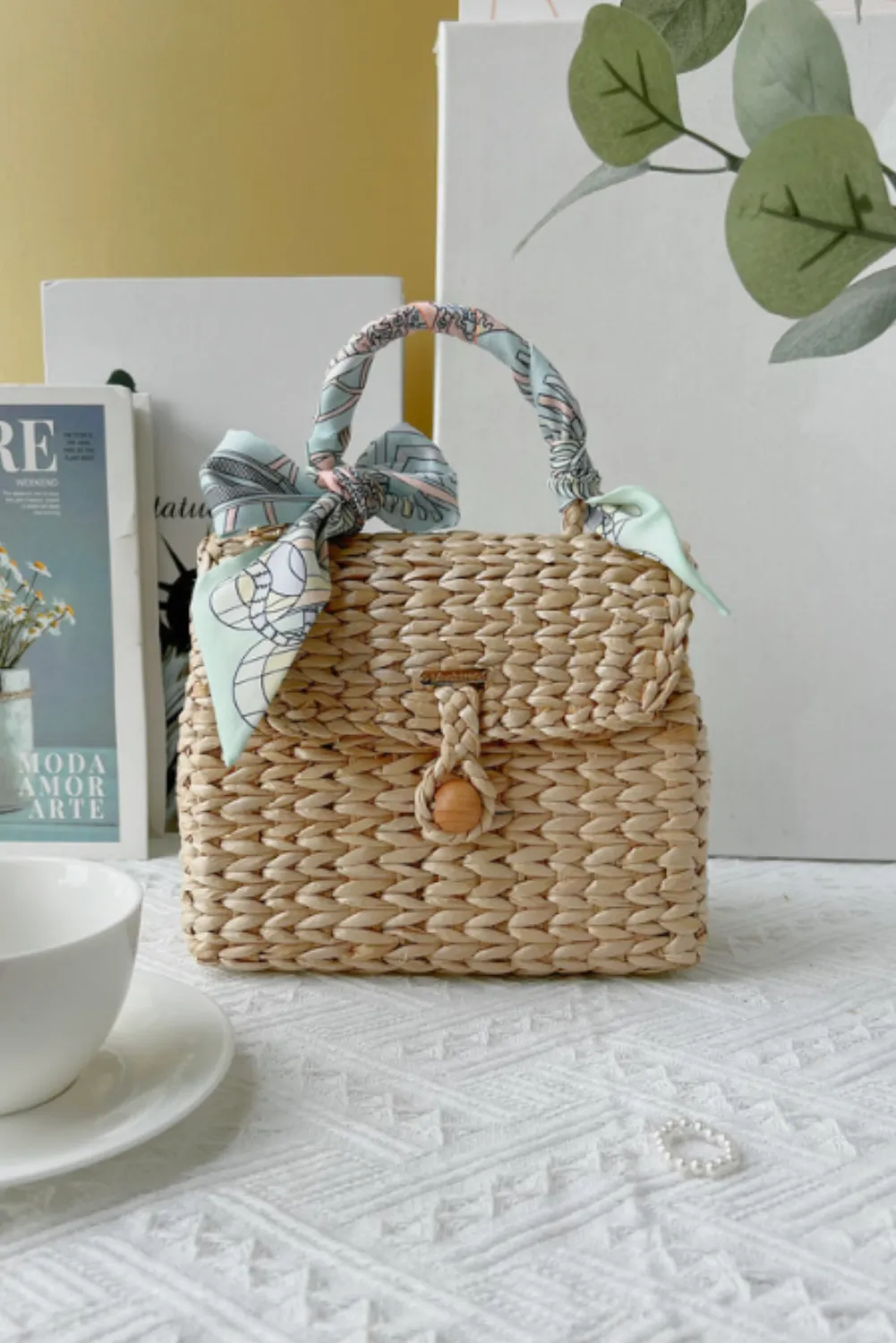 'Geneva' Customizable Straw Mini Bag (3 Styles) sold by Goodnight Macaroon product image thumbnail 3
