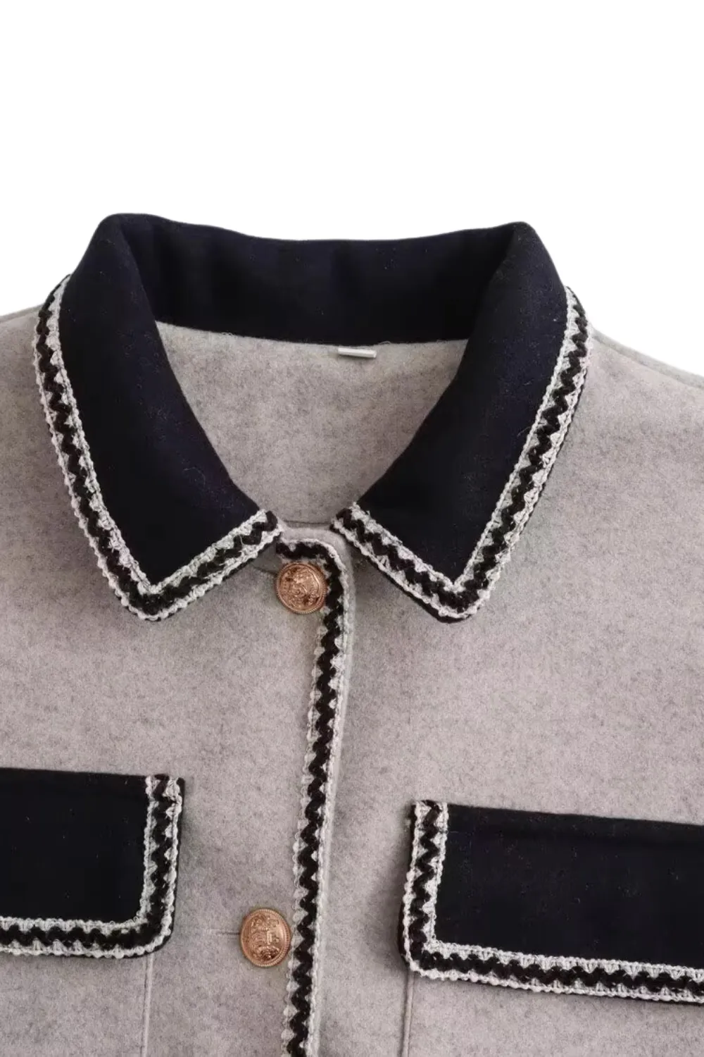 'Tonia' Collared Button-Up Long Sleeve Jacket sold by Goodnight Macaroon product image thumbnail 2