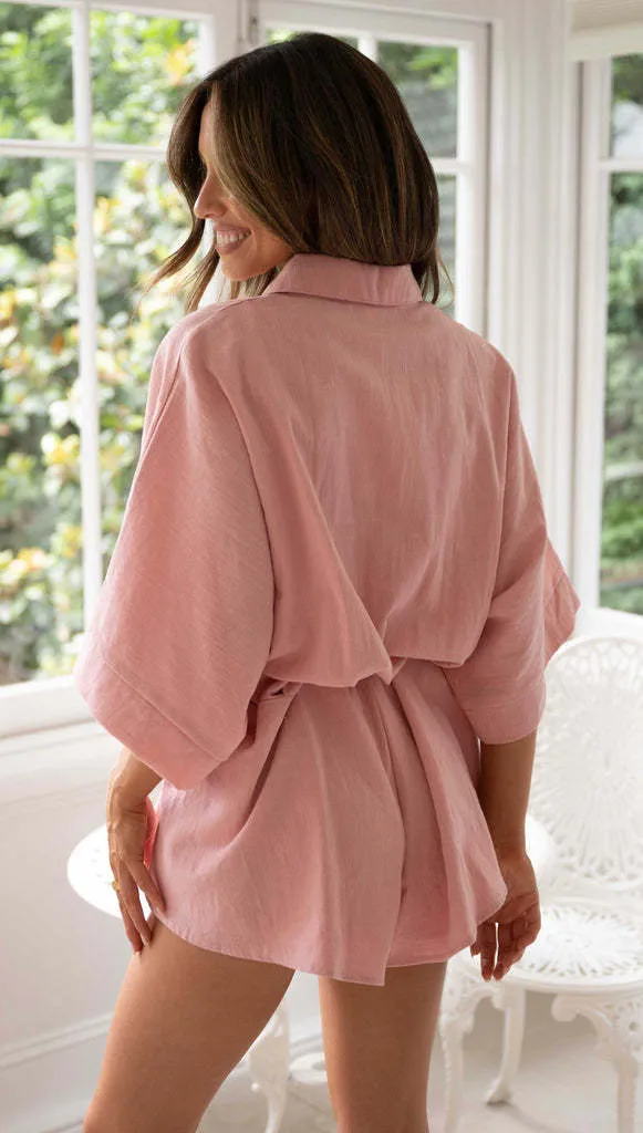Collared Lace-Up Romper #166813 sold by Goodnight Macaroon product image thumbnail 3