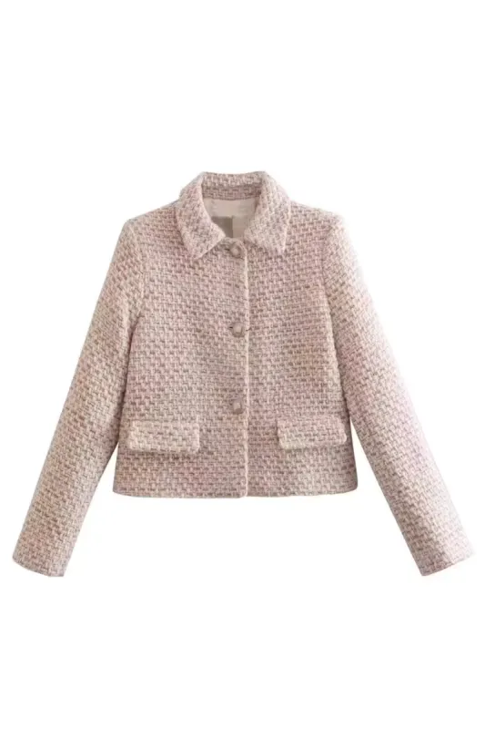 'Darla' Tweed-Knit Long Sleeved Jacket sold by Goodnight Macaroon