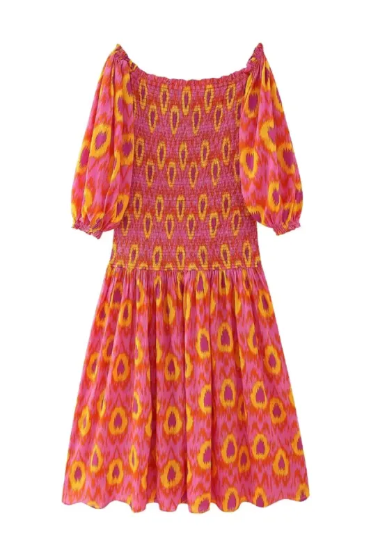 'Daisy' Smocked Printed Midi Dress sold by Goodnight Macaroon